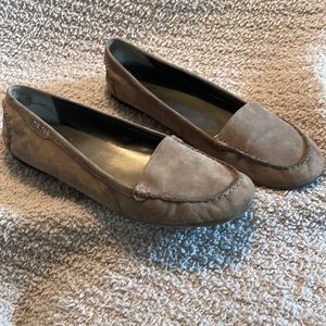 Women’s size 14M gray suede loafers brand me too
